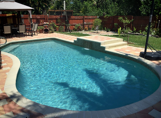 luxury pool with zero depth entry.